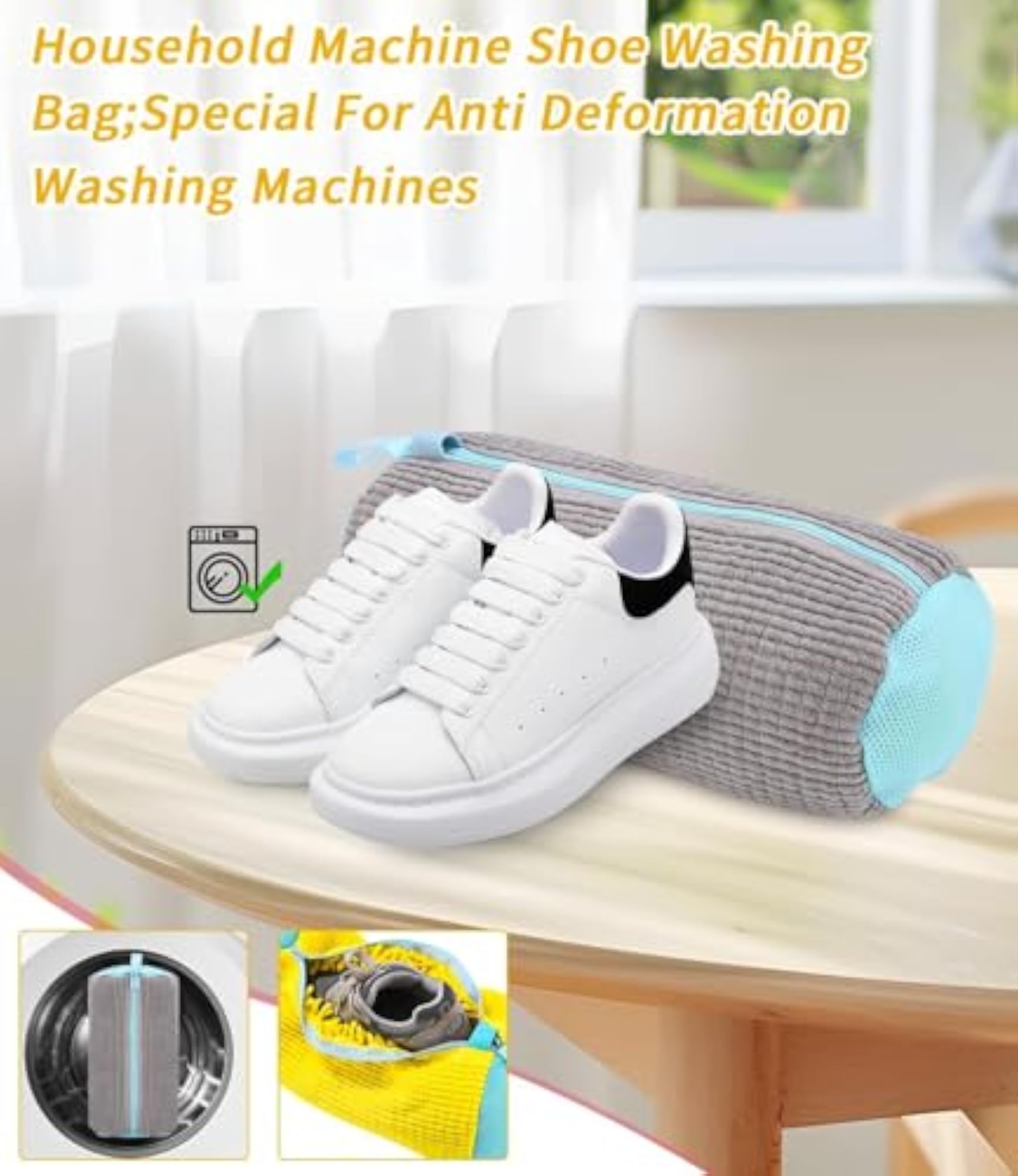 Shoe Cleaning Bag for Washing Machine, Zippered Laundry Bag